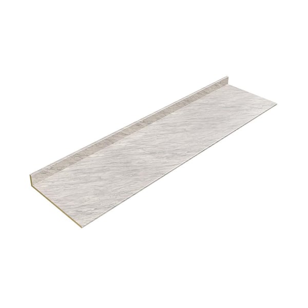 Hampton Bay Formica 8ft. Straight Laminate Countertop in Satin finish Manhattan Marble with Double Radius Edge and IB