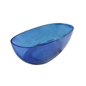65.2 in. x 29.7 in. Solid Surface Soaking Bathtub in Transparent Blue