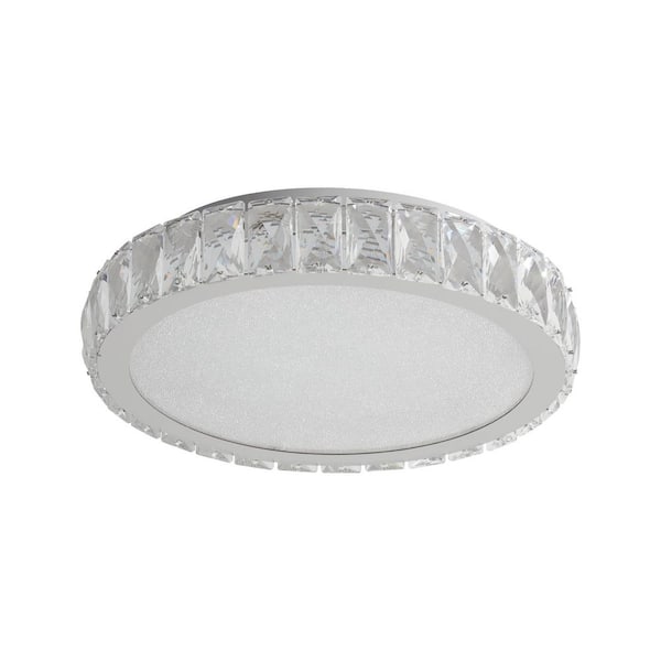 13.8 in. Crystal LED Ceiling Light, Flush Mount For Living Room, Bedroom, Kitchen