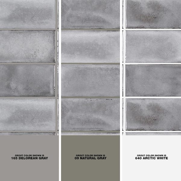 Jeffrey Court Gris Rustico 3 in. x 6 in. Glossy Textured Ceramic Wall Tile (5.38 sq. ft. / Case) Jeffrey Court Gris Rustico 3 in. x 6 in. Glossy Textured Ceramic Wall Tile (5.38 sq. ft. / Case)