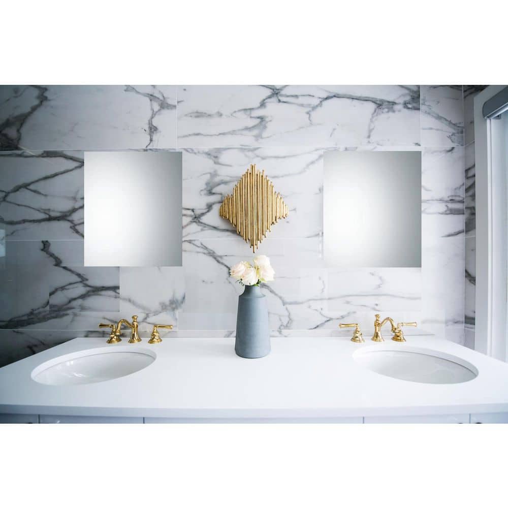 19" x 19" Frameless Rectangular Bathroom Vanity Mirror