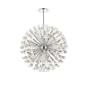 Timeless Home 44 in. 32-Light Chrome Pendant Light