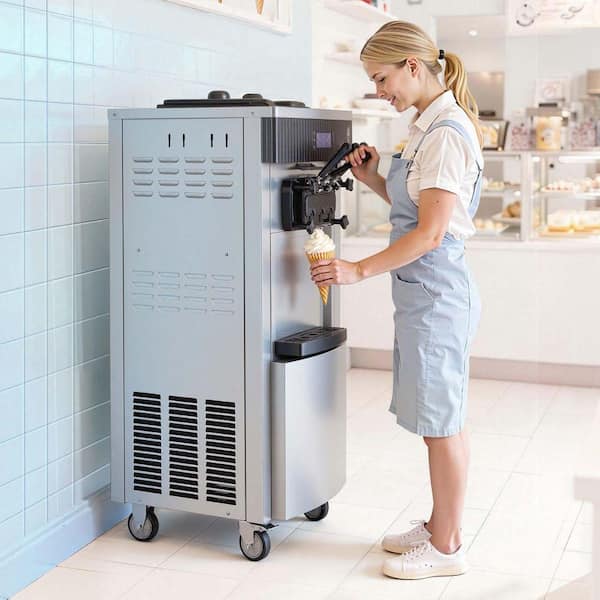 SKYSHALO Commercial Soft Ice Cream Machine 6 qt. Stainless Steel 3