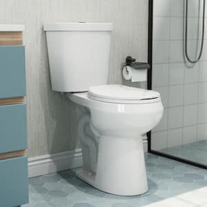 21 in. Extra Tall 2-Piece High-Efficiency 1.1/1.6 GPF Dual Flush Round Toilet Map Flush 1000g Seat Included