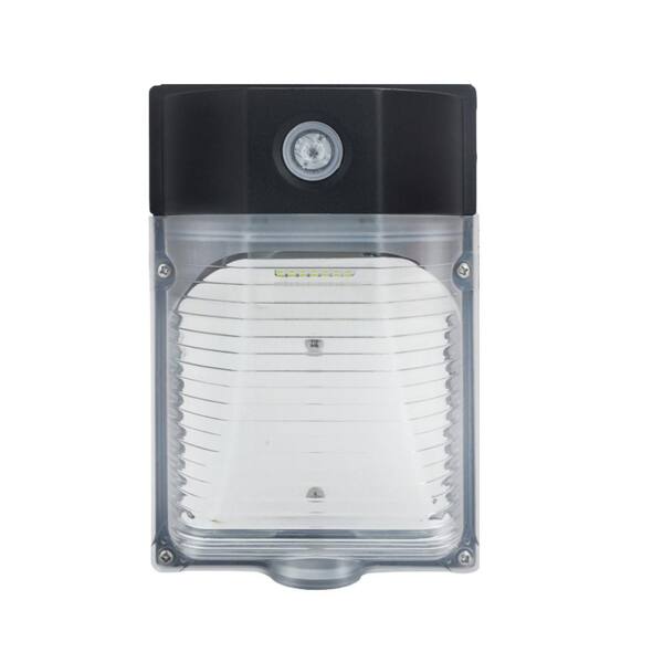 WYZM 100-Watt Equivalent Integrated LED Black Outdoor Dusk to Dawn LED Wall Pack Light, 5000K 4000 Lumens