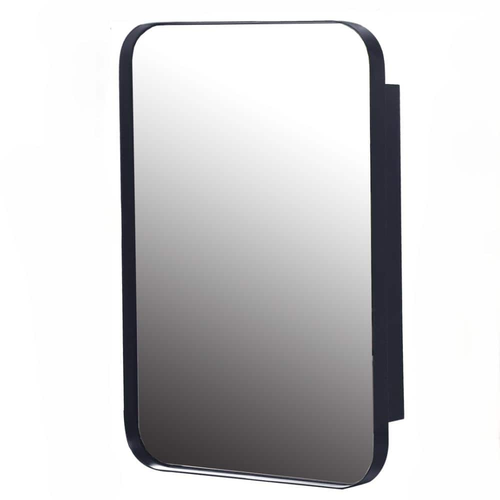 Black 16x24 Inch Wall Mounted Metal Framed Medicine Cabinet with Mirror and Adjustable Shelves price history on PriceWatchPro