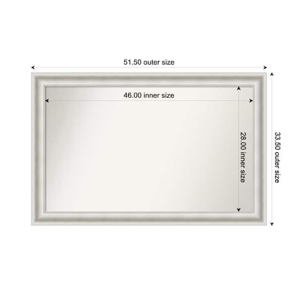 Amanti Art Parlor White 51.5 in. x 33.5 in. Custom Non-Beveled Recycled Polystyrene Framed Bathroom Vanity Wall Mirror