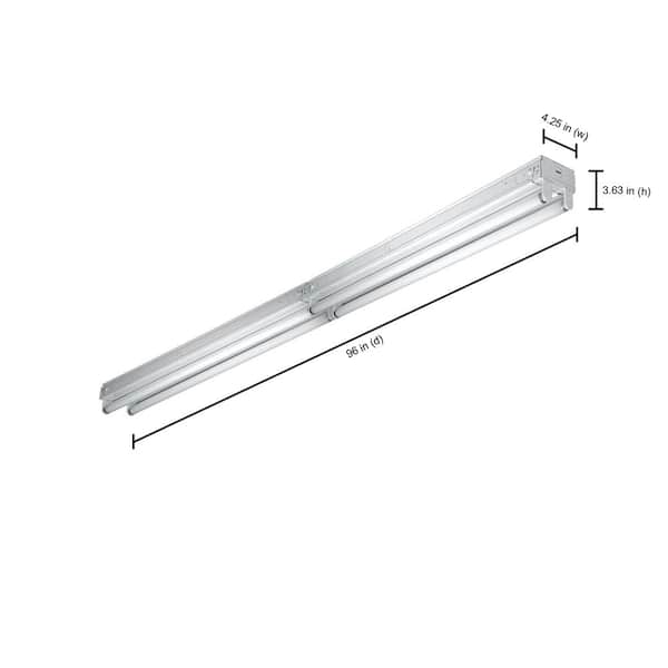32-Watt 4-Light White 8 ft. Tandem Fluorescent Strip Light