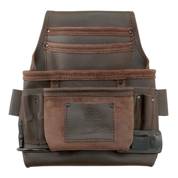 10-Pocket Oil Tanned Leather Nail and Tool Pouch