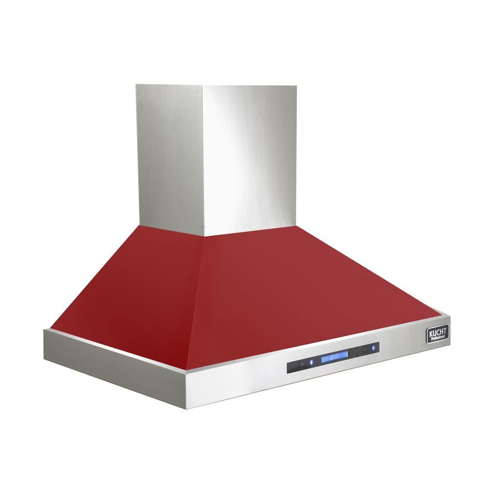 Kucht Professional 30 in. 900 CFM Ducted Wall Mount Range Hood with Light in Red
