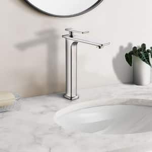 4 in. Single Handle Single Hole Bathroom Faucet in Brushed Nickel