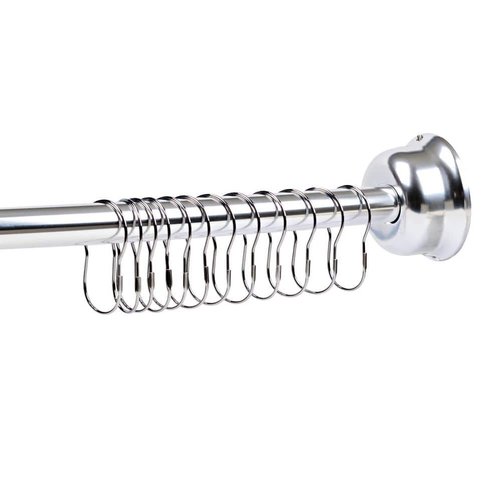 Adjustable Chrome Aluminum Curved Shower Rod, 45-72 Inches