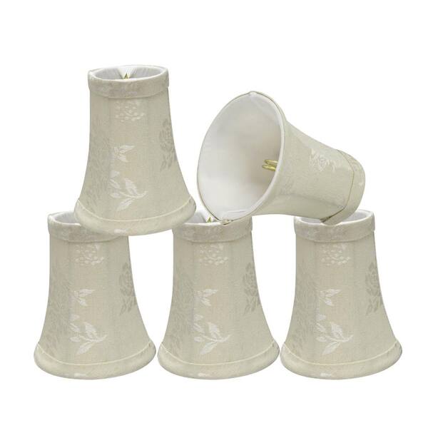 Aspen Creative Corporation 4 in. x 5 in. Creme and Leaf Design Bell Lamp Shade (5-Pack)