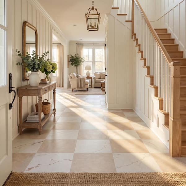 Calacatta Sand 22 MIL x 38 in. L x 18 in. W Luxury Waterproof Click Lock Luxury Vinyl Tile Flooring (24.28 sq. ft./Case)