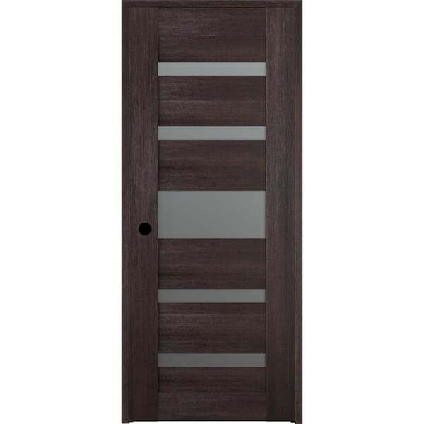 Belldinni Vona 07-05 36 in. x 80 in. Right-Handed 5-Lite Frosted Glass Solid Core Veralinga Oak Wood Single Prehung Interior Door