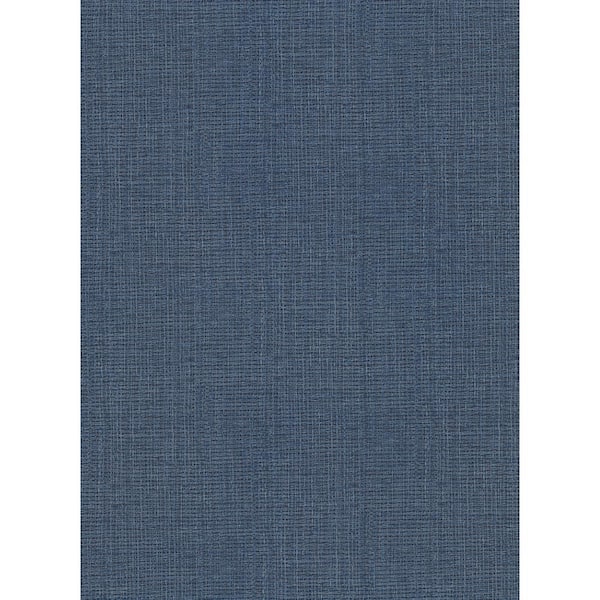 Warner Claremont Indigo Faux Grasscloth Vinyl Strippable Roll (Covers 60.8 sq. ft.)