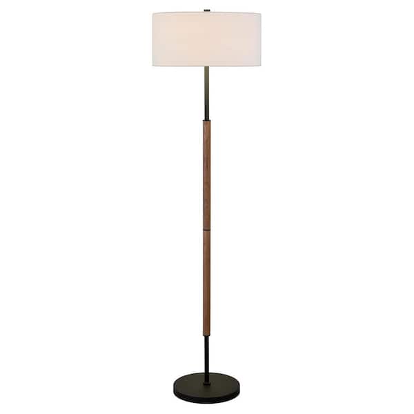 Meyer&Cross Simone 61 .5 in. Blackened Bronze and Rusitc Oak Floor Lamp