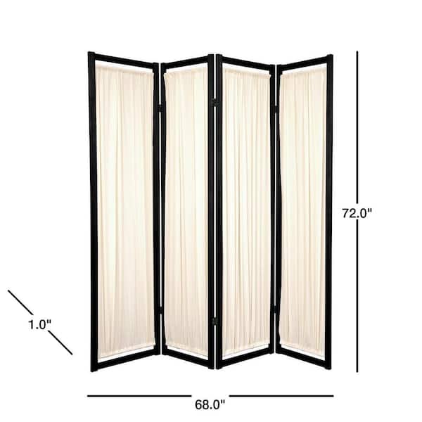 6 ft. Black 4-Panel Room Divider