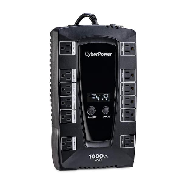 CyberPower 1000VA 120-Volt 12-Outlet UPS Battery Backup with LCD Display  LE1000DG - The Home Depot