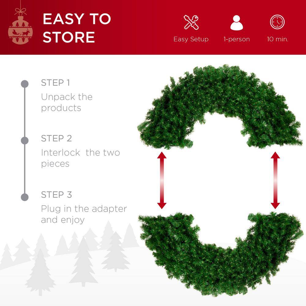 48" Green Artificial Fir Christmas Wreath with LED Lights