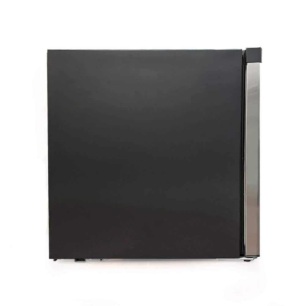 Compact Black and Stainless Steel Mini Fridge with Freezer