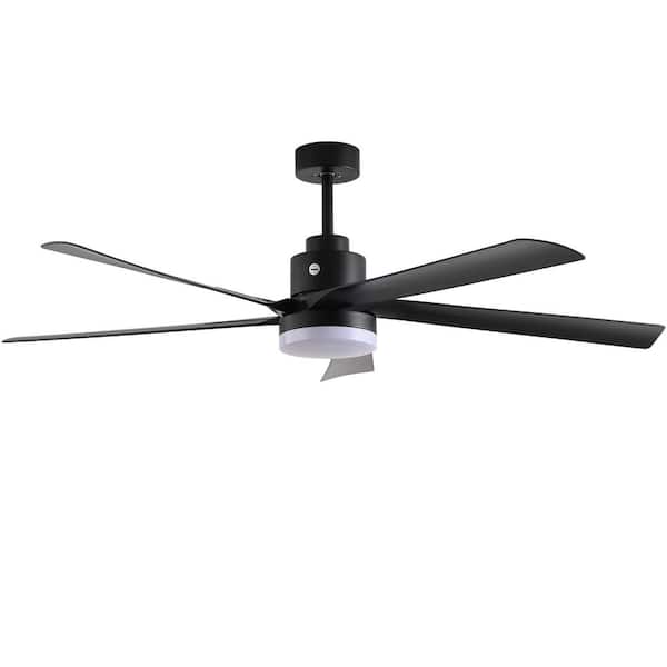 Black 65 In. indoor Ceiling Fan with Light, 5-Blade Dimmable LED Ceiling Fan with Remote Control