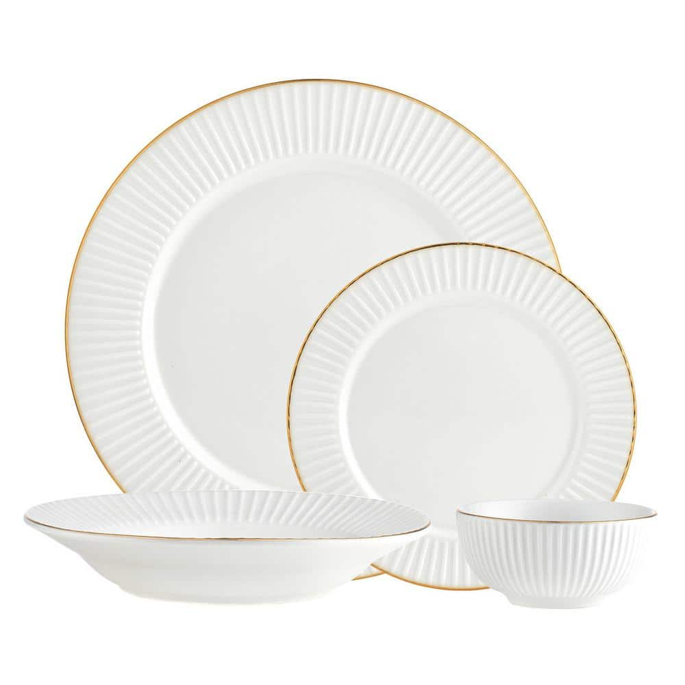 Reviews for Godinger 16 Piece Seasonal Gold Porcelain Dinnerware Set Service for 4 Pg 1 The Home Depot