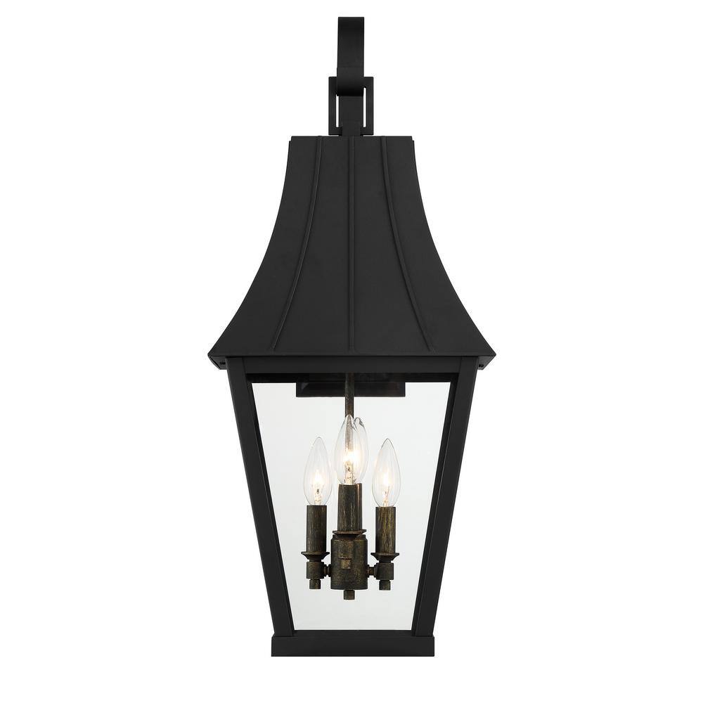 Black and Gold Glass 4-Light Dimmable Sconce