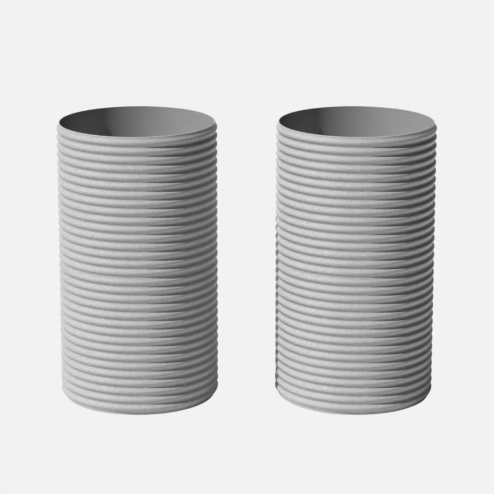 Mod 24.75 in. Round Gray Tall Plastic Planter (2 Pack) price history on PriceWatchPro
