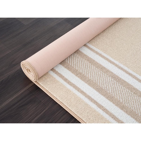 Beverly Rug 3 x 5 Gray Carmel Bordered Non Slip Indoor Area Rug