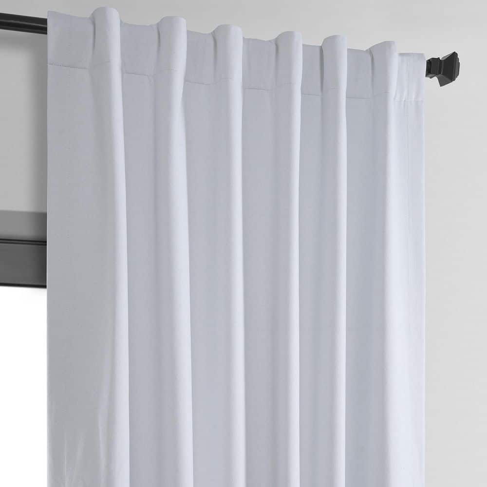White Linen Weave Blackout Curtain Panel 50 x 84 Inches