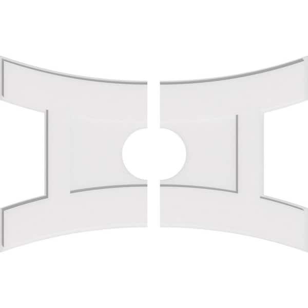 Ekena Millwork 40 in. W x 26-5/8 in. H x 7 in. ID x 1 in. P Haven Architectural Grade PVC Contemporary Ceiling Medallion (2-Piece)