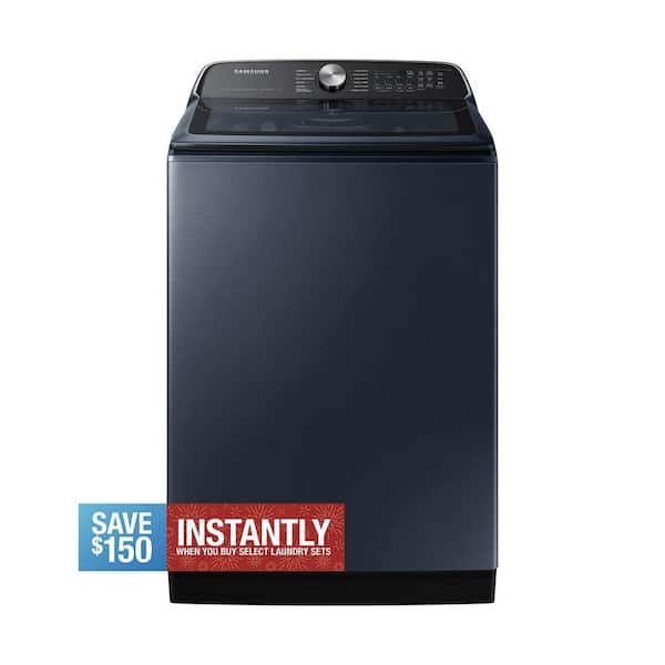 5.4 cu. ft. Smart Top Load Washer with Pet Care Solution and Super Speed Wash in Brushed Navy Blue
