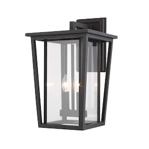 Seoul Oil Rubbed Bronze Outdoor Hardwired Lantern Wall Sconce with No Bulbs Included