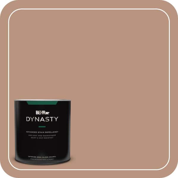 BEHR DYNASTY 1 qt. #MQ1-59 Caramel Cream One-Coat Hide Semi-Gloss Enamel Interior Stain-Blocking Paint and Primer