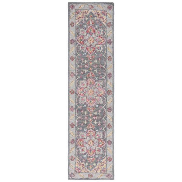 Style Selections 2 X 6 (ft) Grey Indoor Border Machine Washable Runner Rug  in the Rugs department at