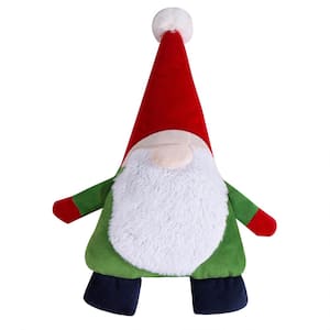 Merry and Bright Gnome for the Holidays Multi-Color Gnome Shaped 10 in. x 17 in. Throw Pillow