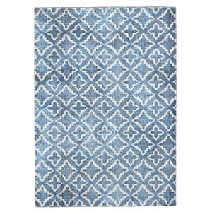 Marc Faux Rabbit Blue & White 3x5 Area rug