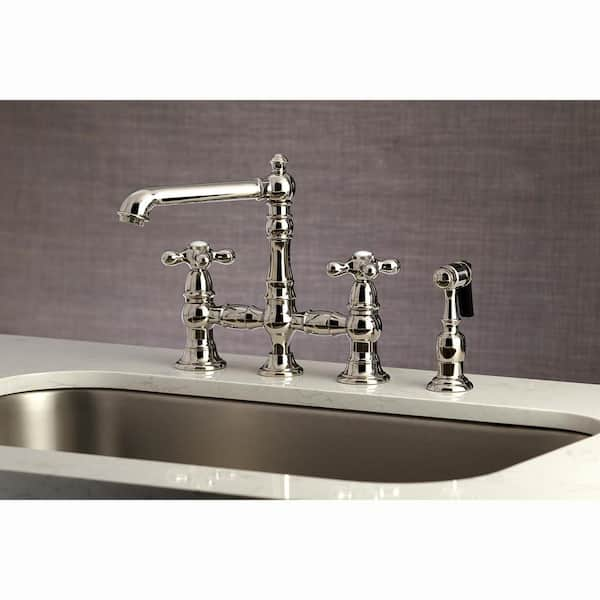 Kingston Brass English Country 2-Handle Bridge Kitchen Faucet with