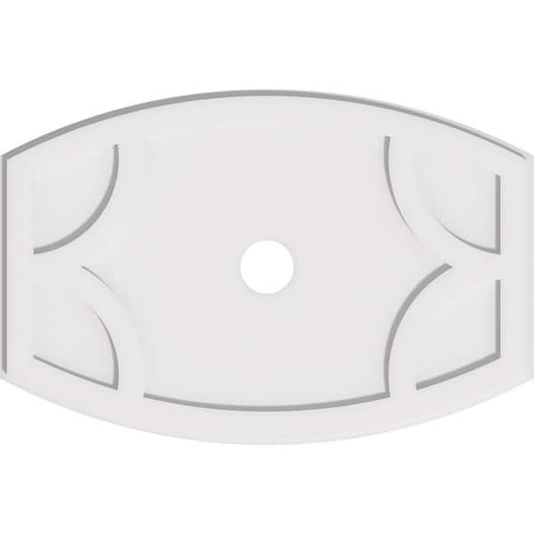 Ekena Millwork 30 in. W x 20 in. H x 3 in. ID x 1 in. P Kailey Architectural Grade PVC Contemporary Ceiling Medallion