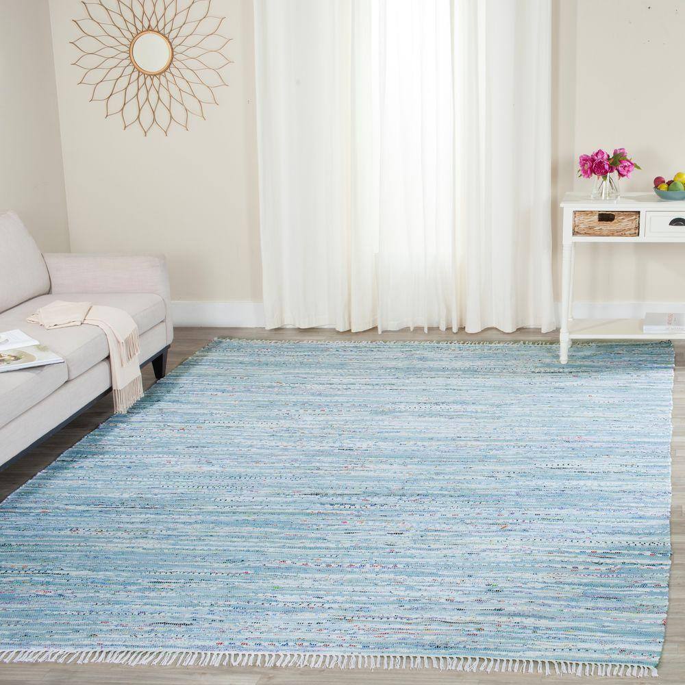 Handmade Multicolor Stripe Cotton Area Rug, 4' x 6'