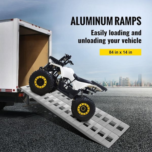 84*14*2.5 in. Aluminum Ramps 6000 lbs. Capacity Car Trailer Truck ATV Ramps 1-Pair 2-Ramps