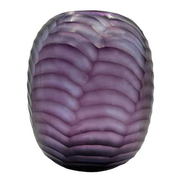castellousa 9" Decorative Textured Purple Glass Urn Vase