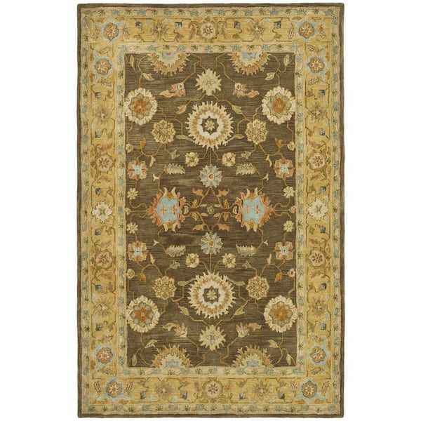SAFAVIEH Anatolia Brown/Taupe 5 ft. x 8 ft. Border Area Rug