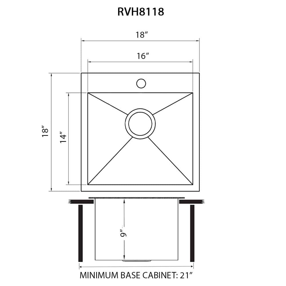 Ruvati 18" Stainless Steel Drop-In Bar Prep Sink