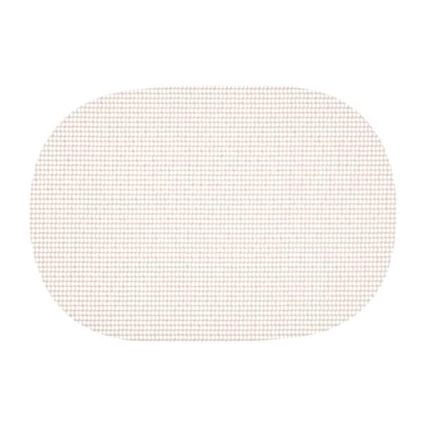 Fishnet 17 in. x 12 in. White PVC Covered Jute Oval Placemat (Set of 6)