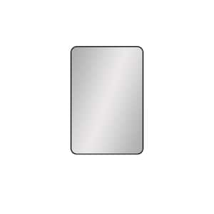 24 in. W x 36 in. H Rectangular Framed Wall Bathroom Vanity Mirror in Matte Black