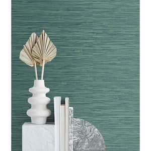 Paradise Teal Saybrook Faux Rushcloth Vinyl Peel and Stick Wallpaper Roll (Covers 30.75 sq. ft.)