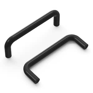 Wire Pulls Pull 3-3/4 in. (96 mm) Center to Center Black Finish Modern Plastic Bar pull (25-Pack )