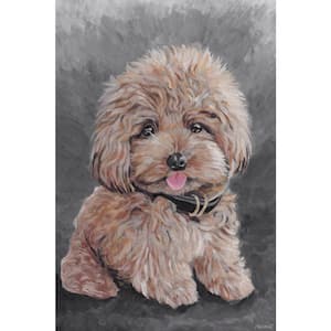 "One Cuddly Puppy" by Unframed Canvas Animal Art Print 45 in. x 30 in.